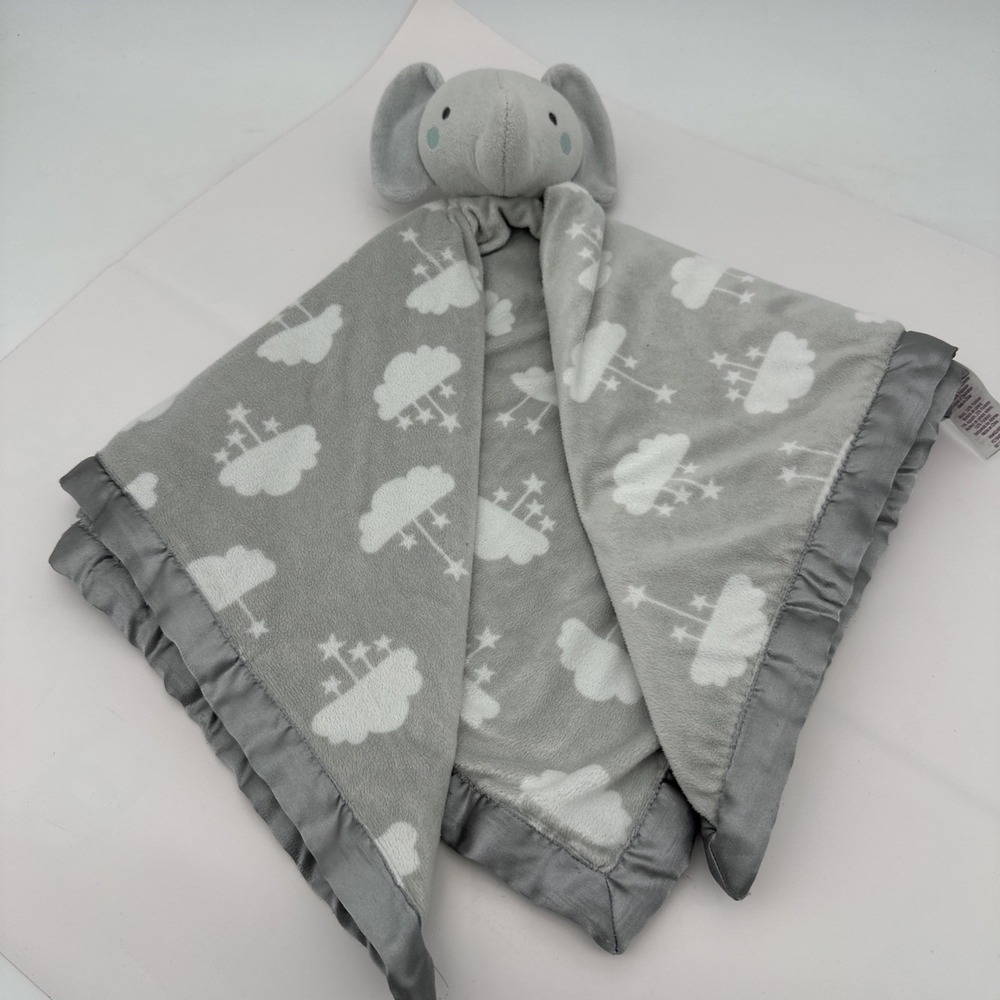 Parents Choice Large Gray Elephant Baby Lovey Clouds Security Blanket Walmart